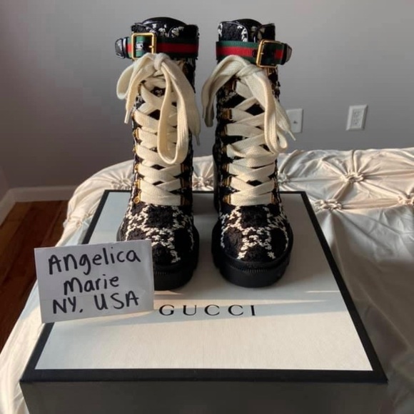 black and white gucci boots